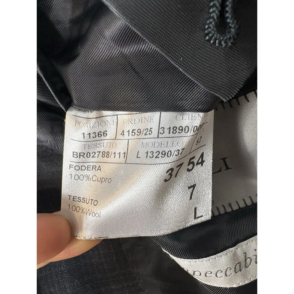 Canali Impeccabile Blazer US‎ 44L 100% Wool Gray Plaid Italy Sport Coat